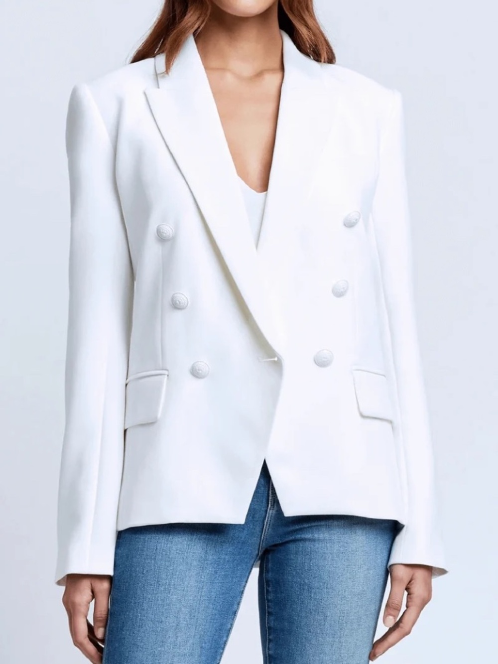L'AGENCE Kenzie Double Breasted Blazer in White - size 12 - New with tags
